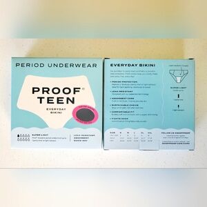 Proof Teen period underwear Girls Size 8 (small), Black, qty=2